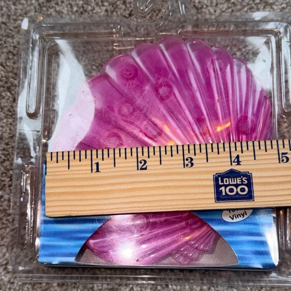 Vintage 3pc Pink Seashell Bathtub Applique Vinyl Suction Cup Ocean Desert Sales